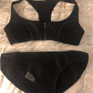 Two piece scuba material swimsuit